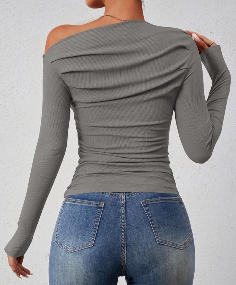 ZESICA Womens Off Shoulder Long Sleeve Top - Image 70