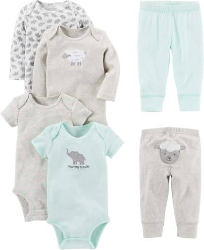 Simple Joys by Carter's unisex-baby Bodysuits (Short and Long Sleeve) and Pants Set (6-piece)