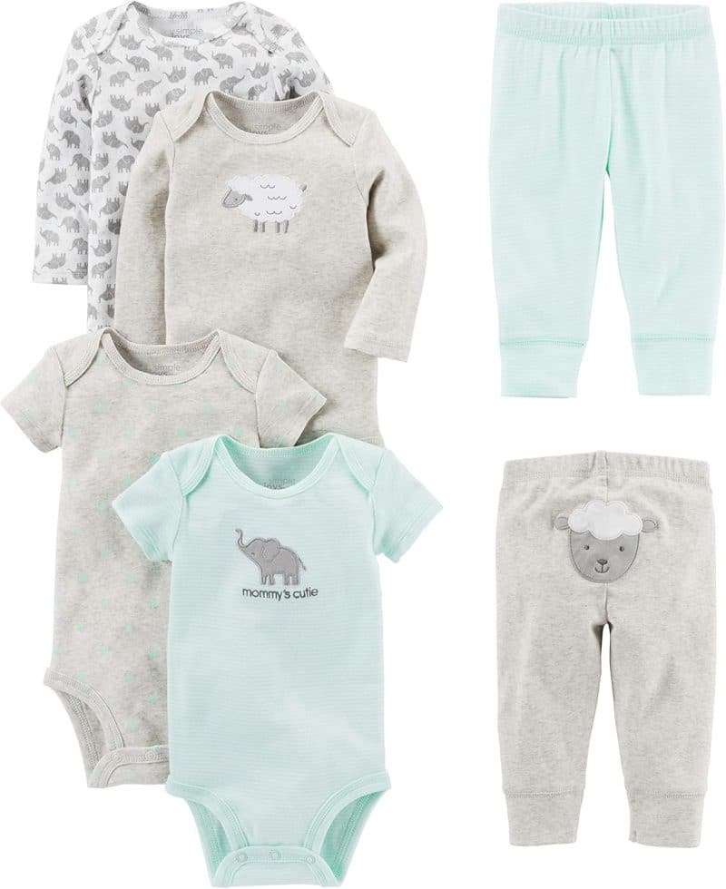 Simple Joys by Carter's unisex-baby Bodysuits (Short and Long Sleeve) and Pants Set (6-piece) - Image 2