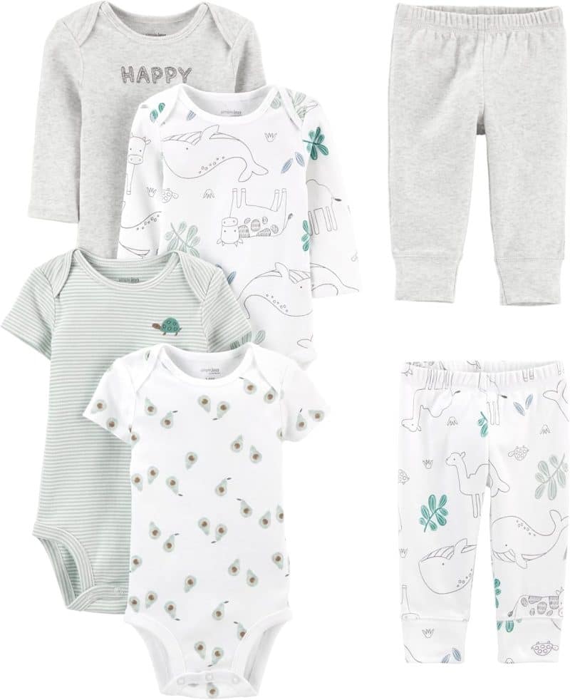 Simple Joys by Carter's unisex-baby Bodysuits (Short and Long Sleeve) and Pants Set (6-piece) - Image 17