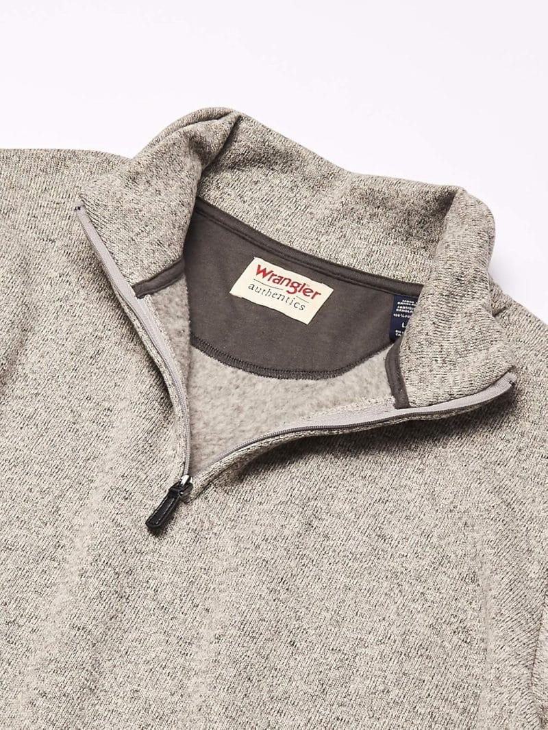 Wrangler Authentics Men's Long Sleeve Fleece Quarter-Zip Sweater - Image 6
