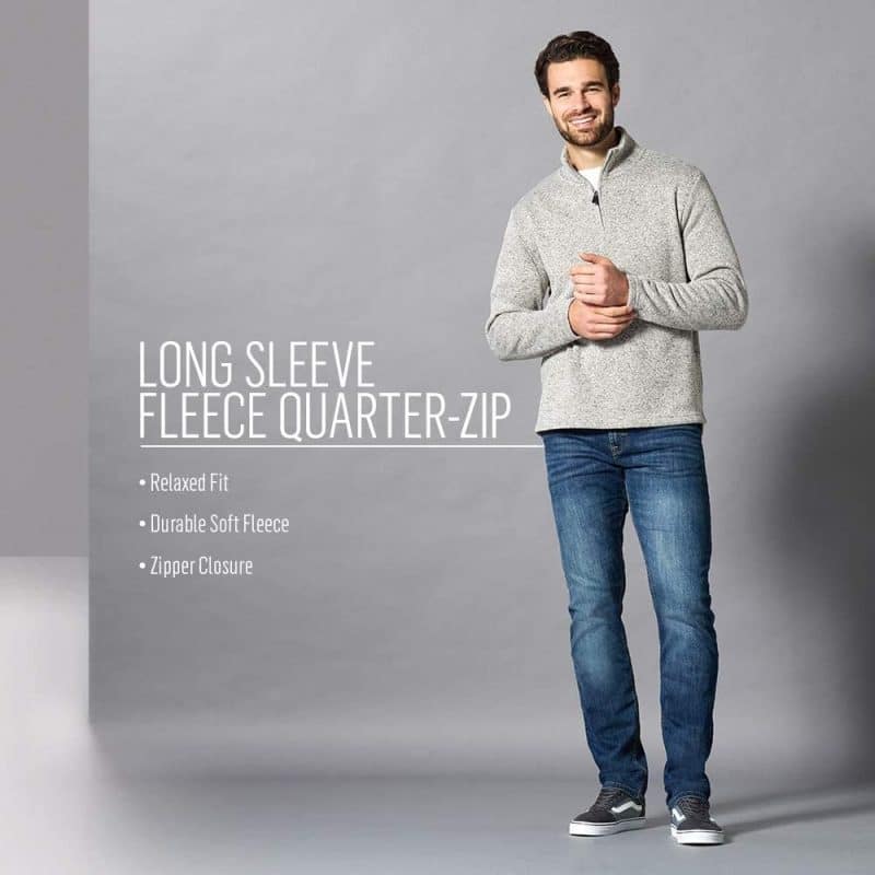 Wrangler Authentics Men's Long Sleeve Fleece Quarter-Zip Sweater - Image 30