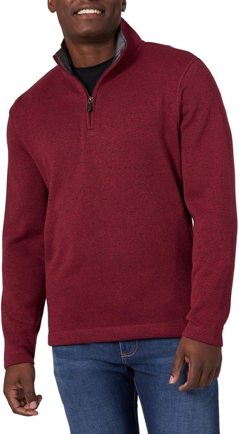 Wrangler Authentics Men's Long Sleeve Fleece Quarter-Zip Sweater - Image 34