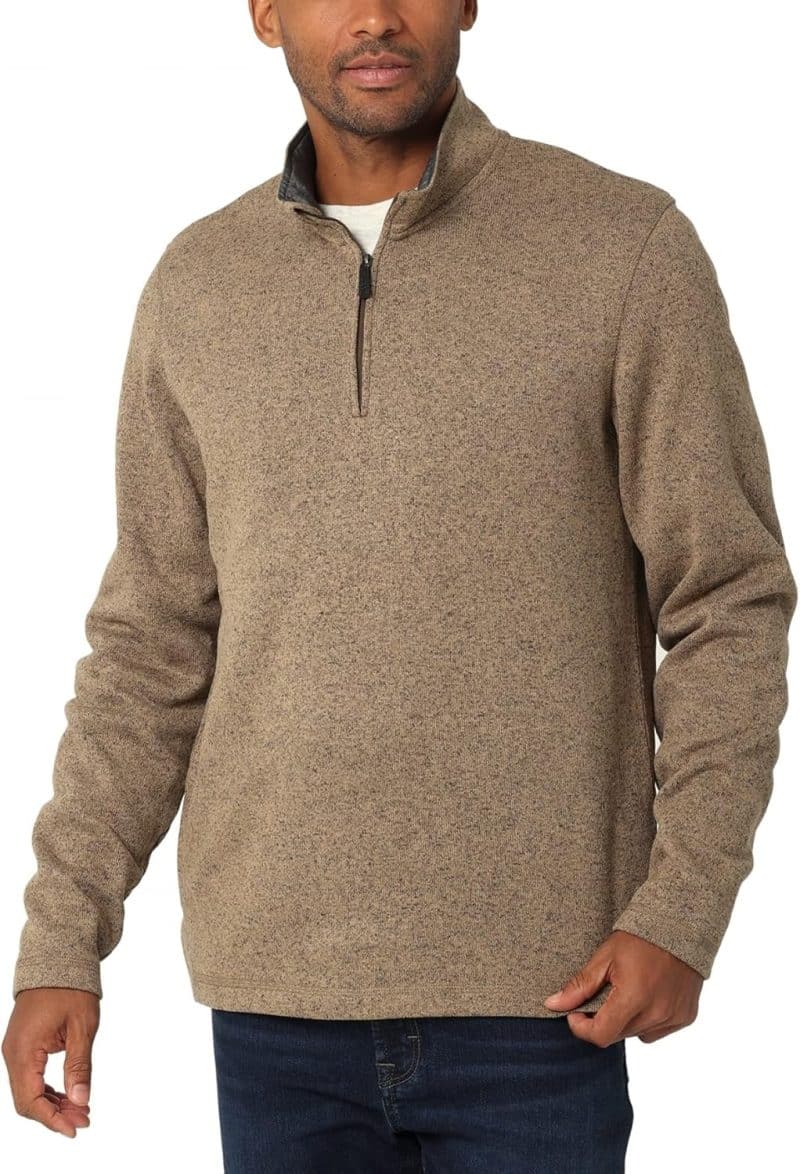 Wrangler Authentics Men's Long Sleeve Fleece Quarter-Zip Sweater - Image 38