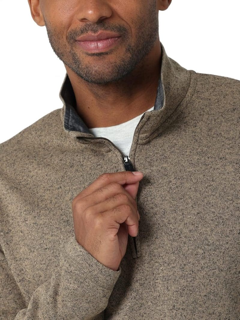 Wrangler Authentics Men's Long Sleeve Fleece Quarter-Zip Sweater - Image 40