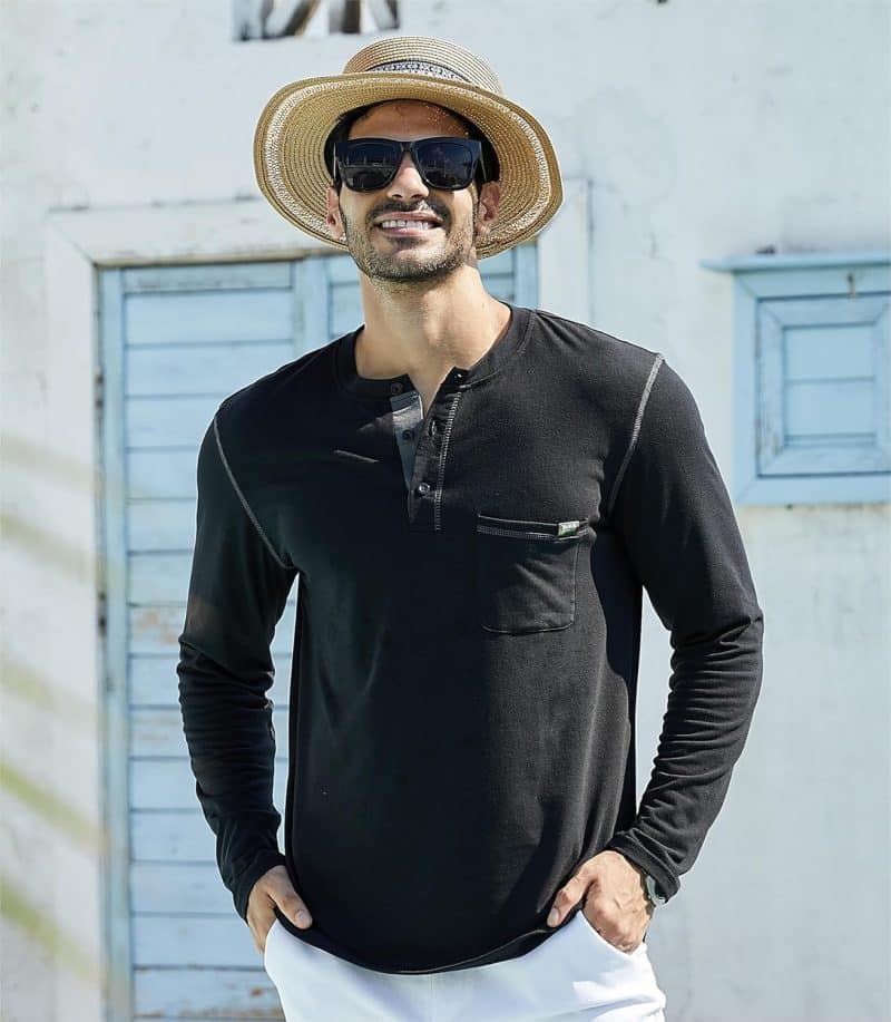 Qekoma Casual Henley Shirt - Image 9