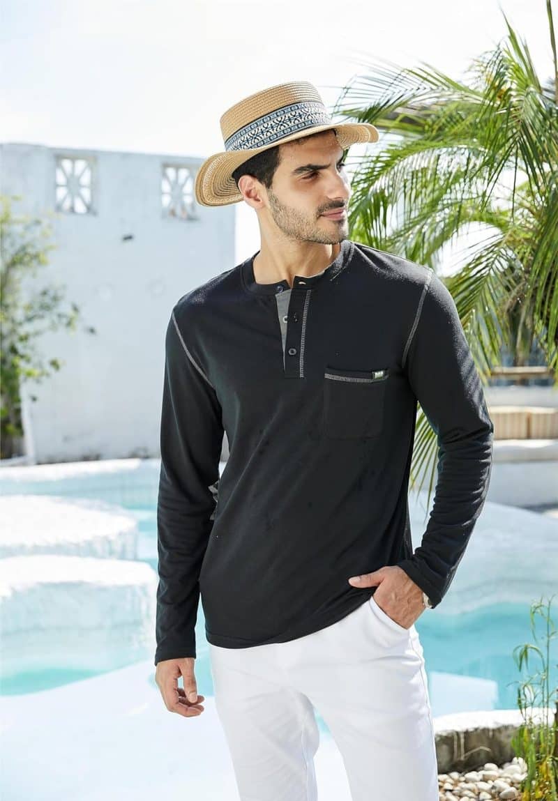 Qekoma Casual Henley Shirt - Image 10