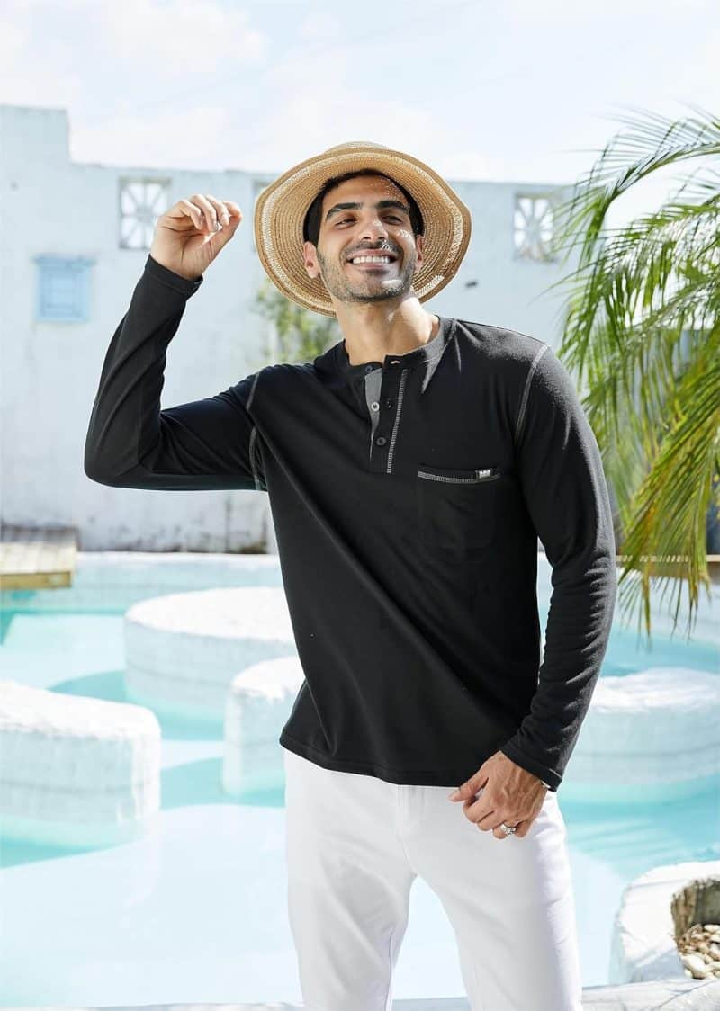 Qekoma Casual Henley Shirt - Image 11