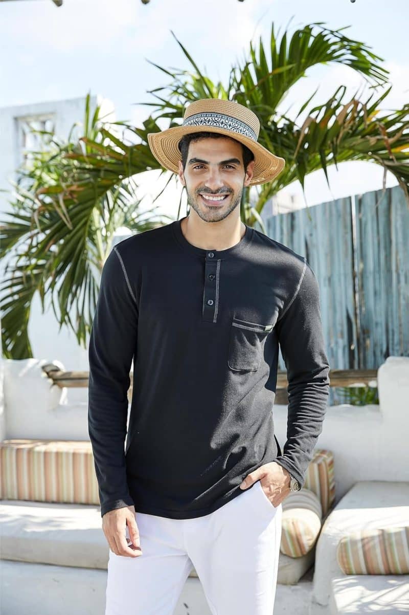 Qekoma Casual Henley Shirt - Image 12