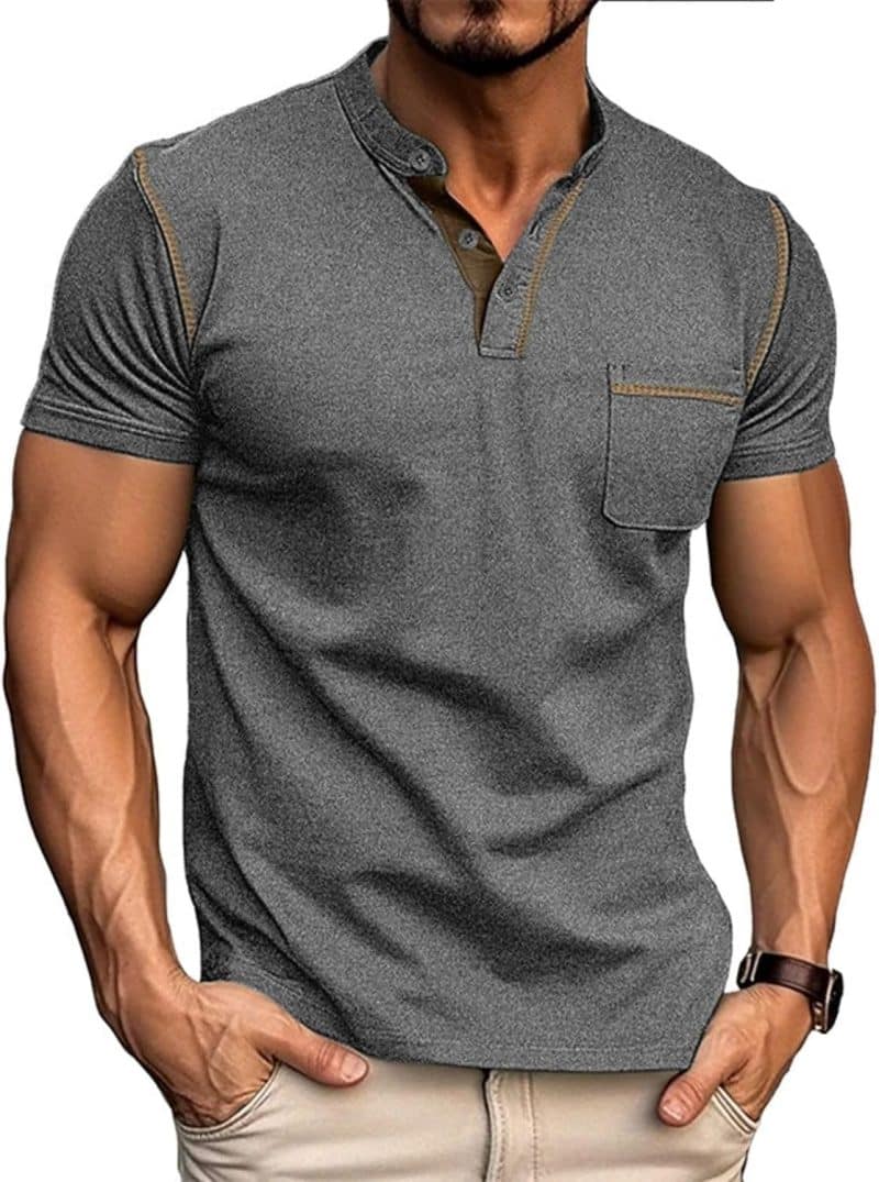 Qekoma Casual Henley Shirt - Image 15