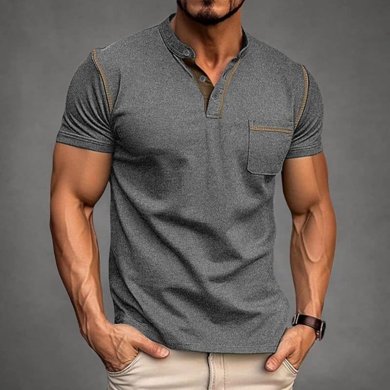 Qekoma Casual Henley Shirt - Image 21