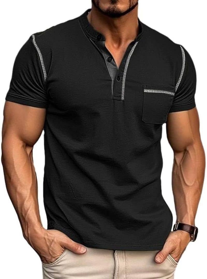 Qekoma Casual Henley Shirt - Image 26
