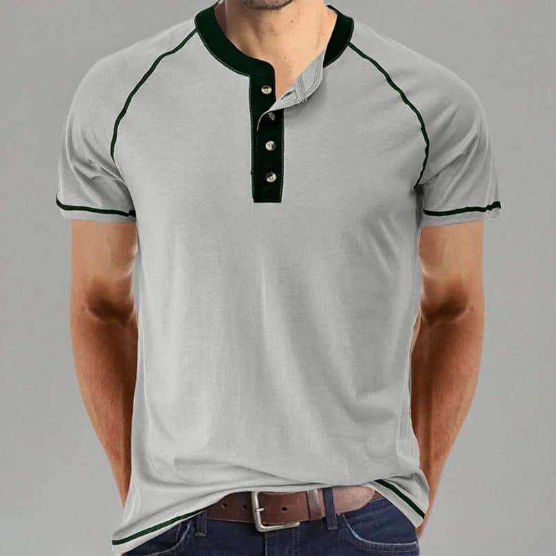 Qekoma Casual Henley Shirt - Image 33
