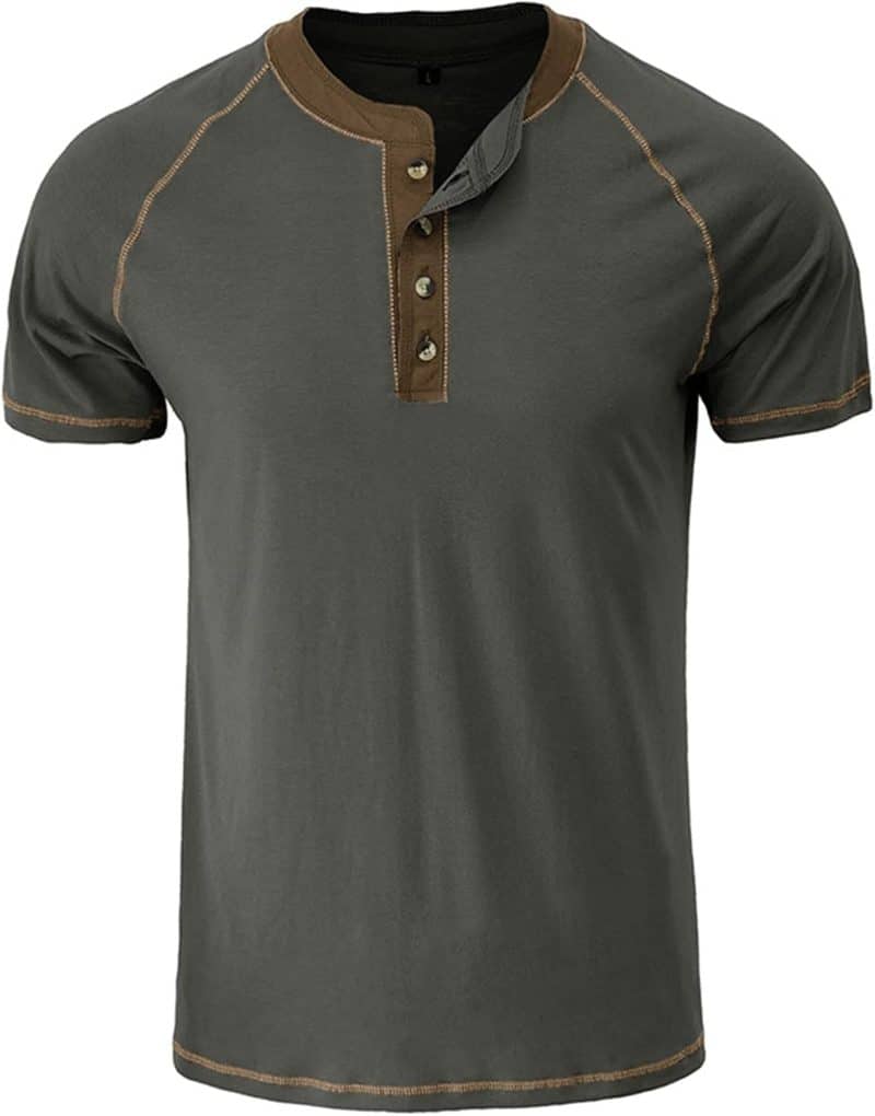 Qekoma Casual Henley Shirt - Image 47