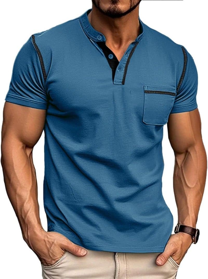 Qekoma Casual Henley Shirt - Image 50