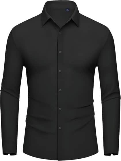 DEMEANOR Men's Muscle Fit Dress Shirt