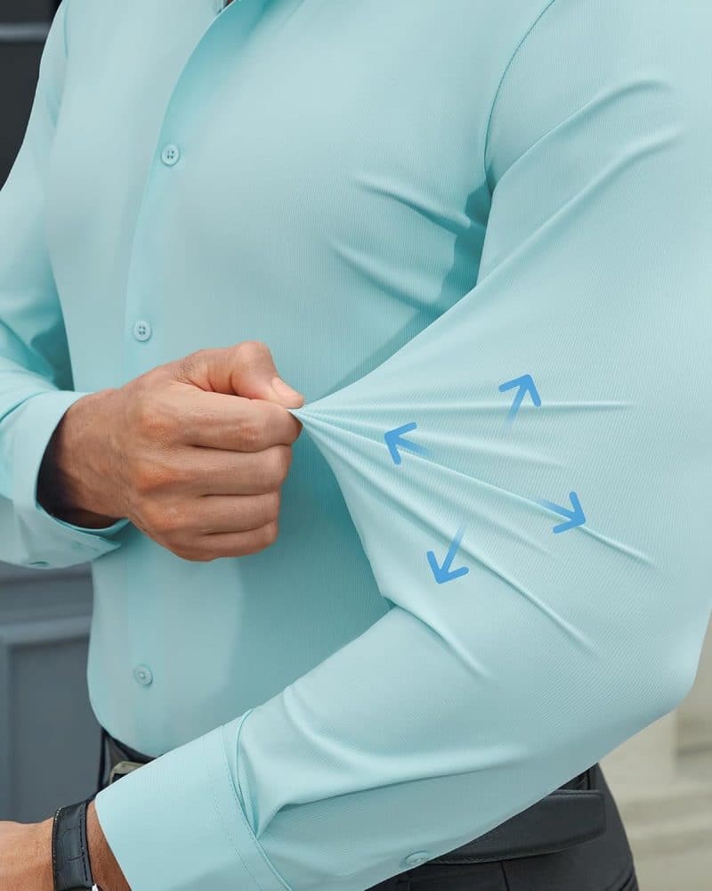 DEMEANOR Men's Muscle Fit Dress Shirt - Image 18