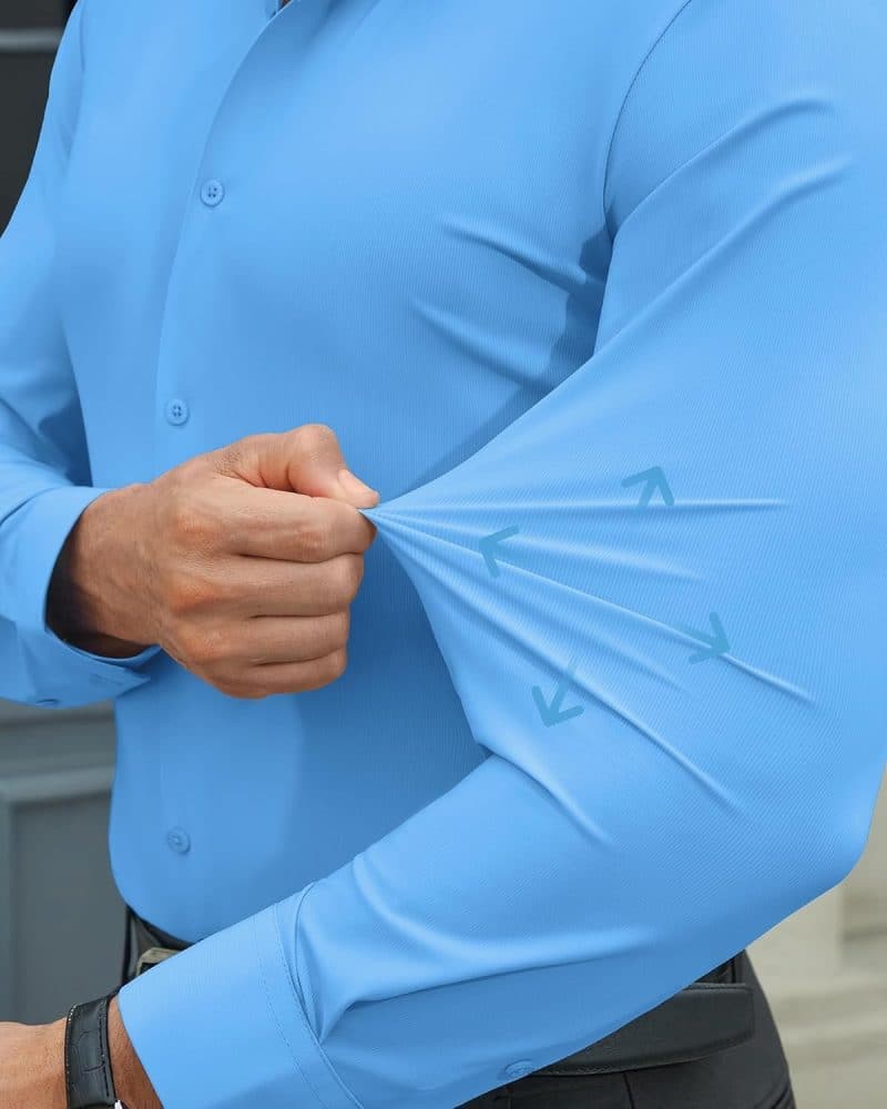 DEMEANOR Men's Muscle Fit Dress Shirt - Image 39