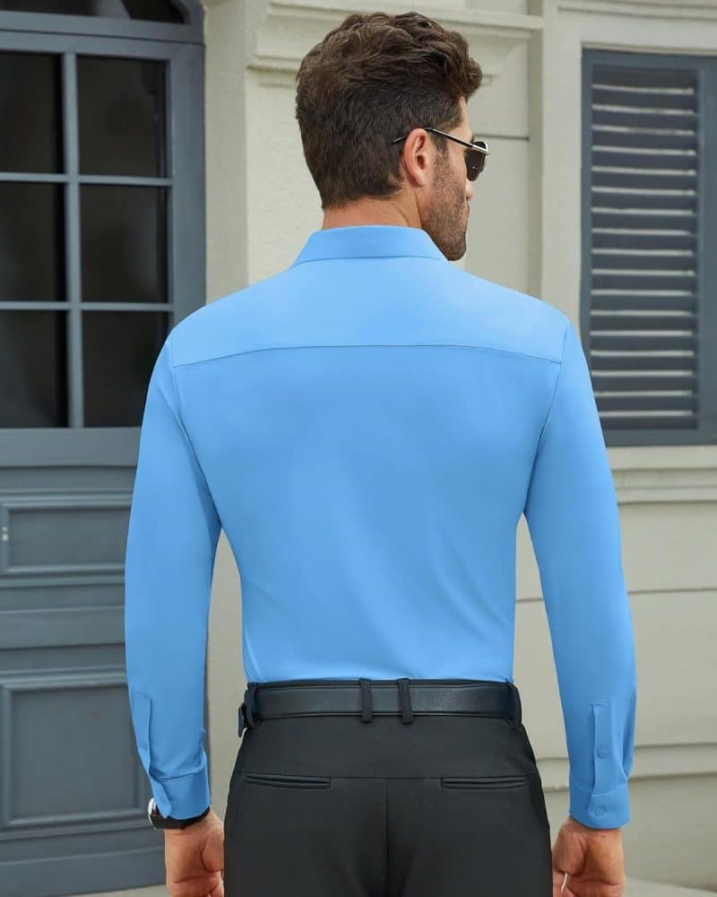 DEMEANOR Men's Muscle Fit Dress Shirt - Image 42