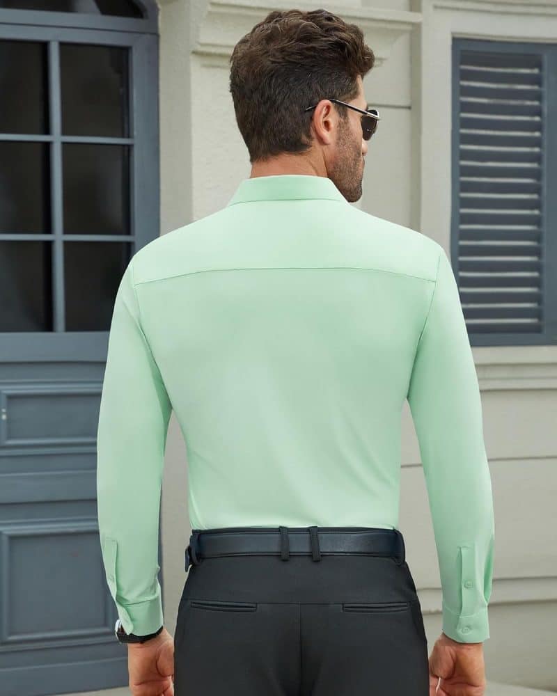 DEMEANOR Men's Muscle Fit Dress Shirt - Image 49