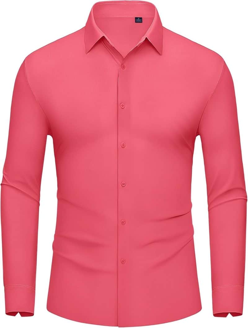DEMEANOR Men's Muscle Fit Dress Shirt - Image 50