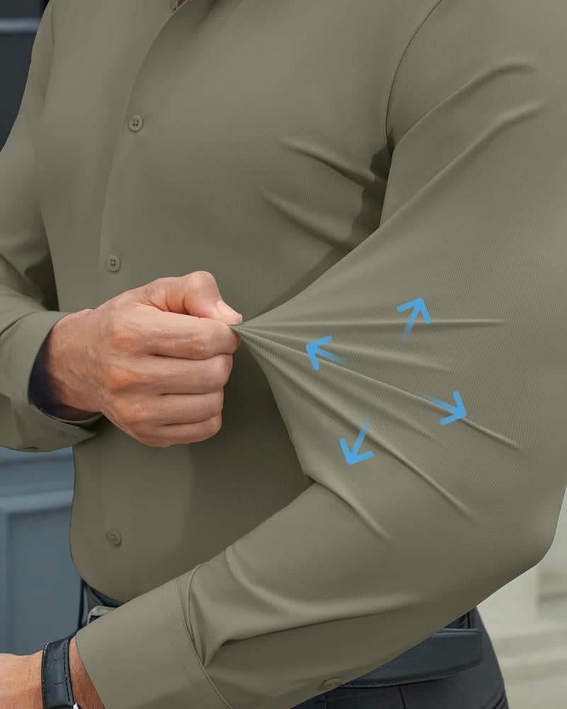 DEMEANOR Men's Muscle Fit Dress Shirt - Image 60
