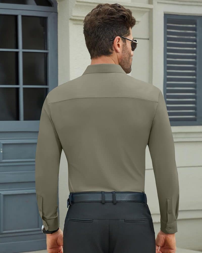 DEMEANOR Men's Muscle Fit Dress Shirt - Image 63