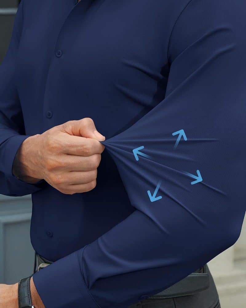 DEMEANOR Men's Muscle Fit Dress Shirt - Image 67