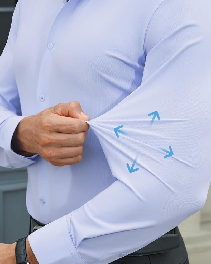 DEMEANOR Men's Muscle Fit Dress Shirt - Image 74