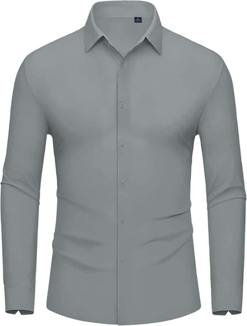DEMEANOR Men's Muscle Fit Dress Shirt - Image 78