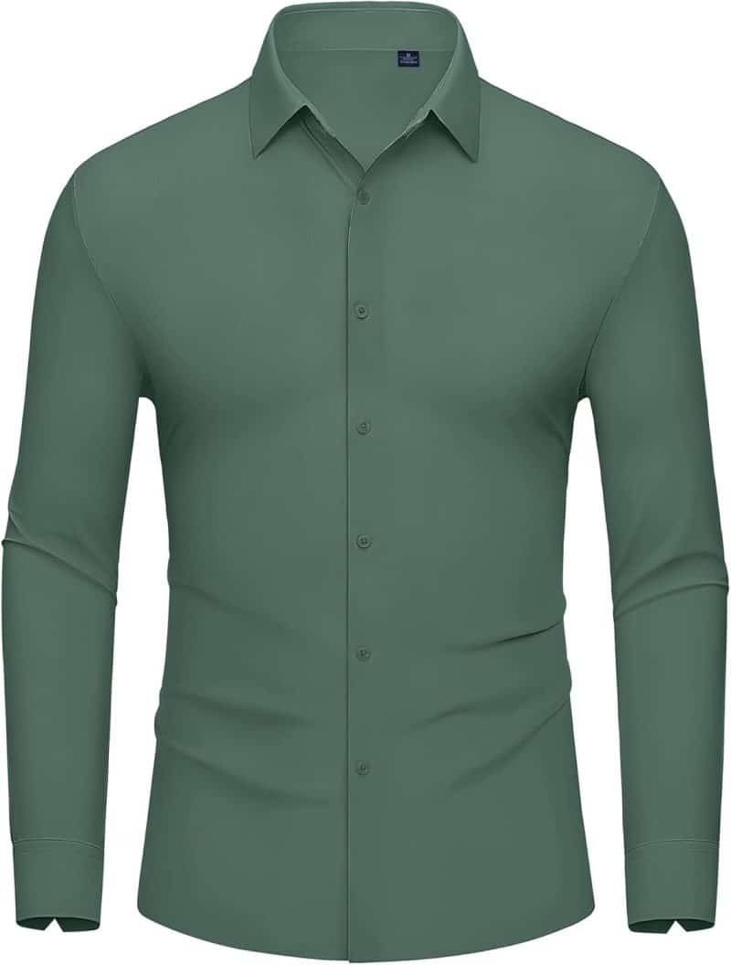 DEMEANOR Men's Muscle Fit Dress Shirt - Image 113