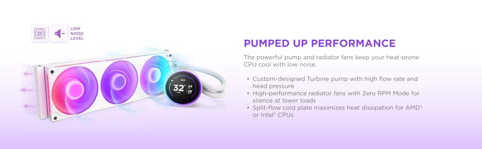 powerful radiator fan pump low noise high flow head pressure zero RPM low load silence cold plate