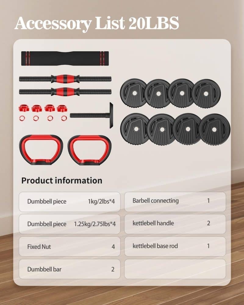 UNNMIIY 4 in 1 Multifunctional Dumbbell Set - Image 10