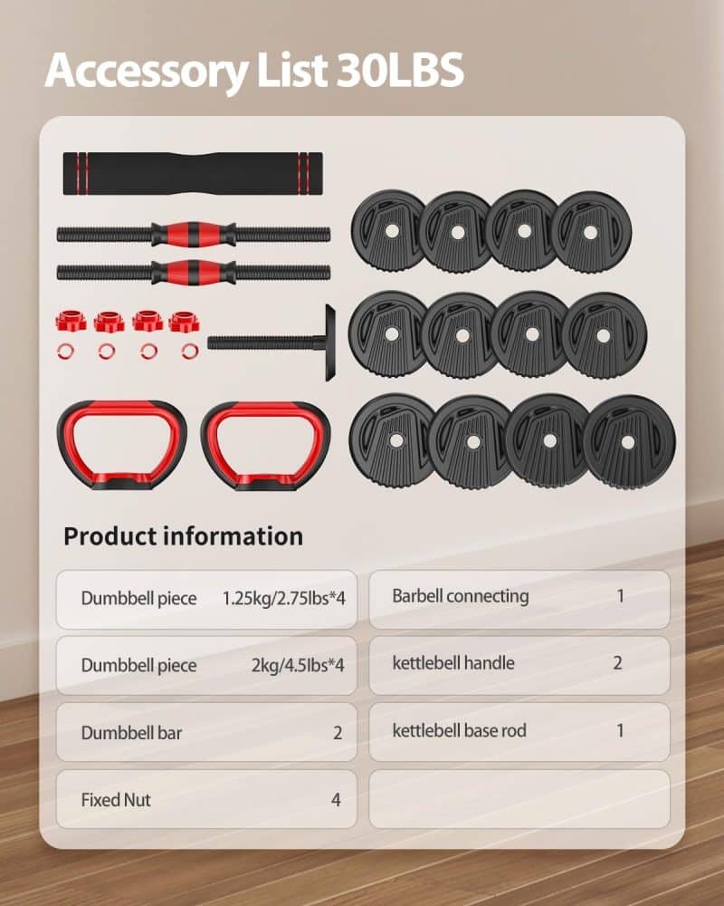 UNNMIIY 4 in 1 Multifunctional Dumbbell Set - Image 17