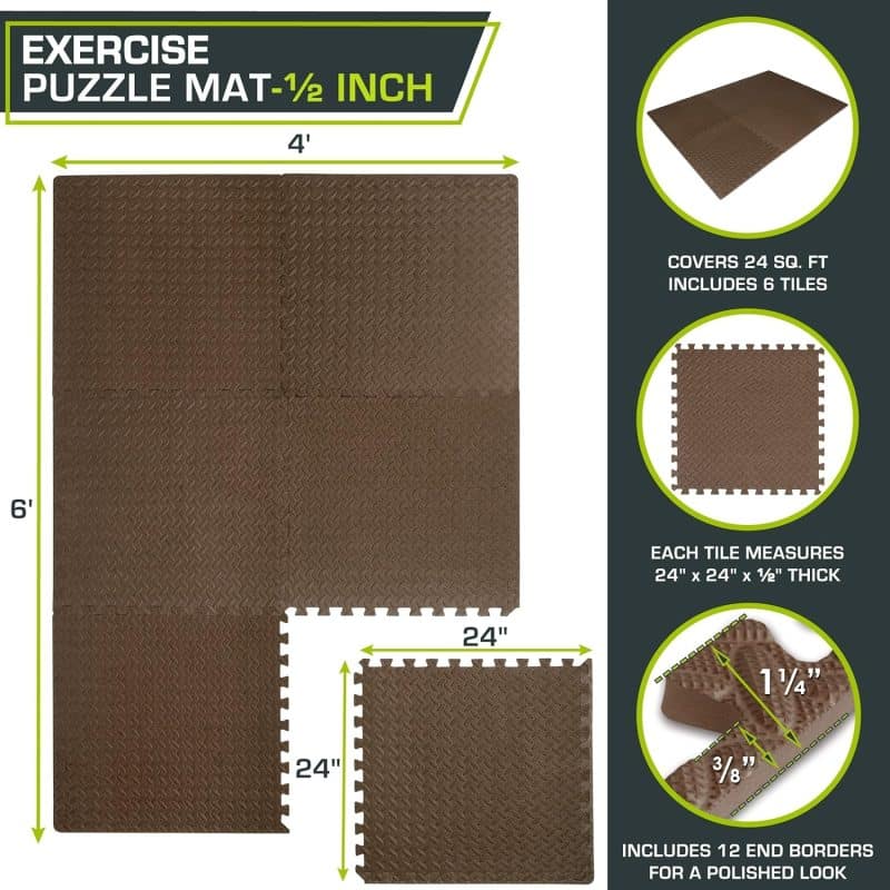 ProsourceFit Puzzle Exercise Mat - Image 20