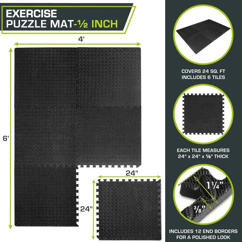ProsourceFit Puzzle Exercise Mat - Image 44