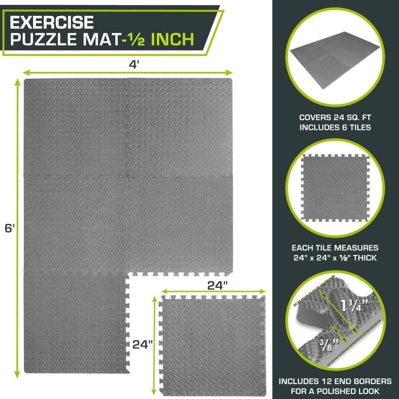 ProsourceFit Puzzle Exercise Mat - Image 56