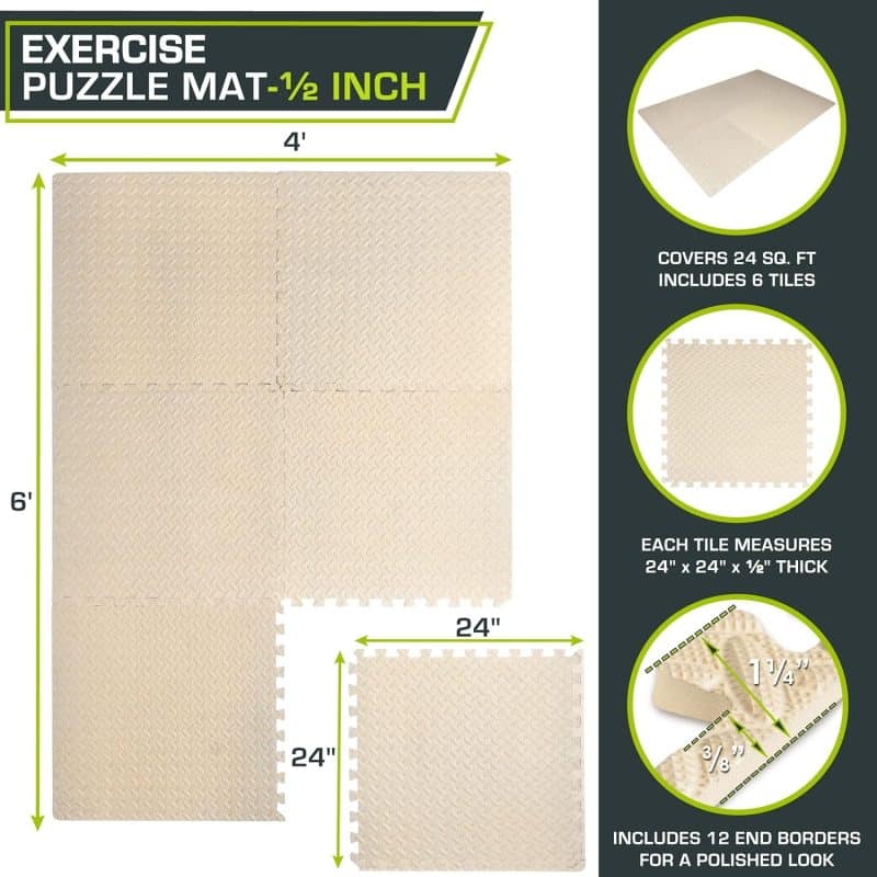 ProsourceFit Puzzle Exercise Mat - Image 62