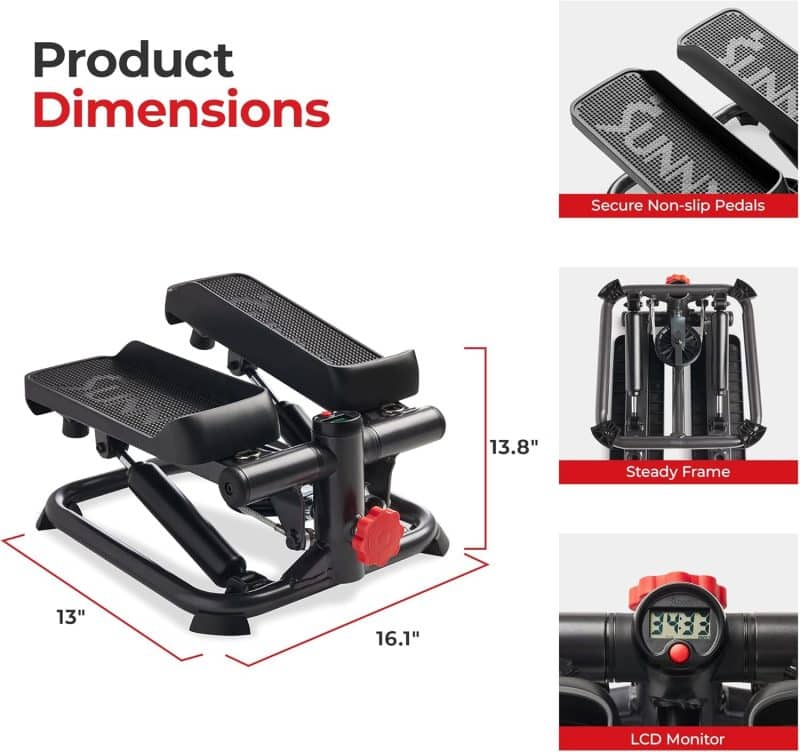Sunny Health & Fitness Total Body 2-in-1 Stepper Machine - Image 13