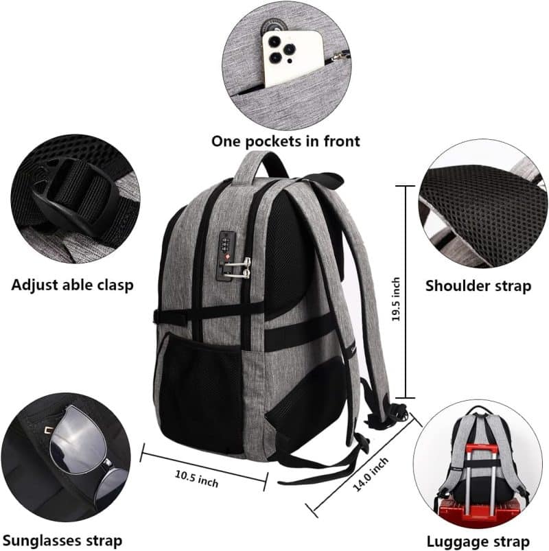 SHRRADOO Travel Laptop Backpack - Image 4