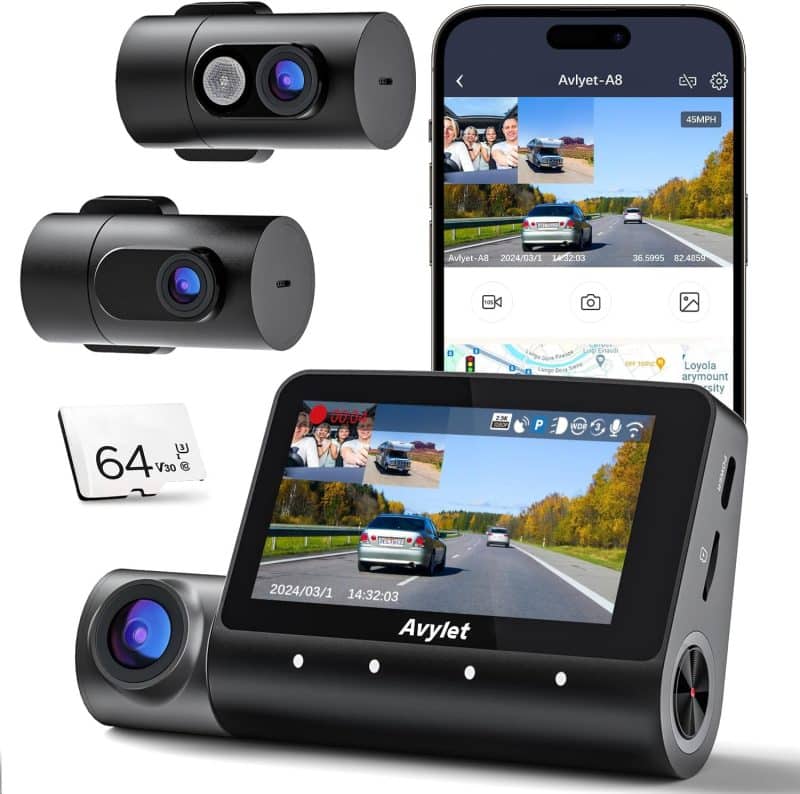Avylet 5K 3 Channel Dash Cam