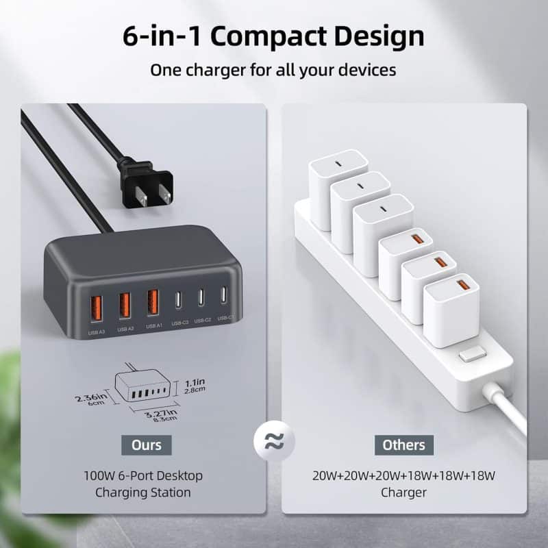 BOVICAS 6-in-1 Fast USB-C Charging Station - Image 28