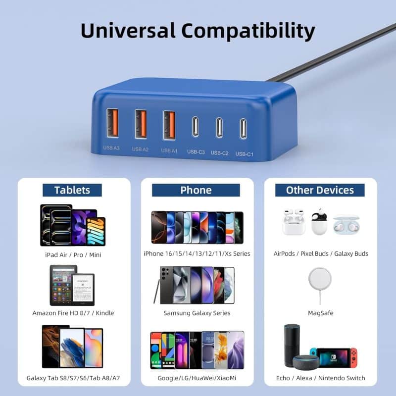 BOVICAS 6-in-1 Fast USB-C Charging Station - Image 34