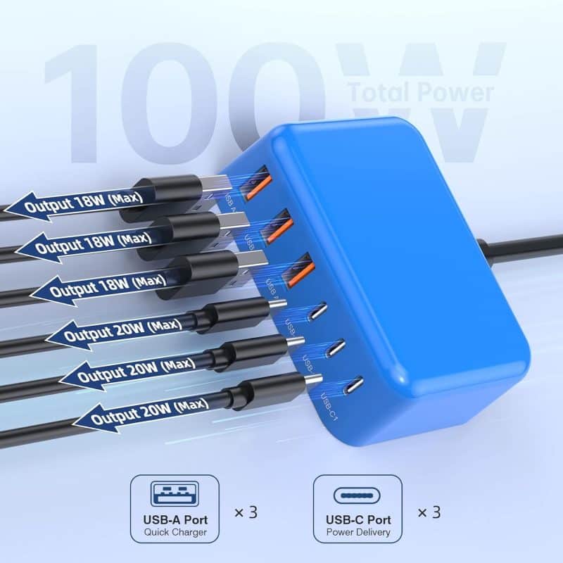 BOVICAS 6-in-1 Fast USB-C Charging Station - Image 39