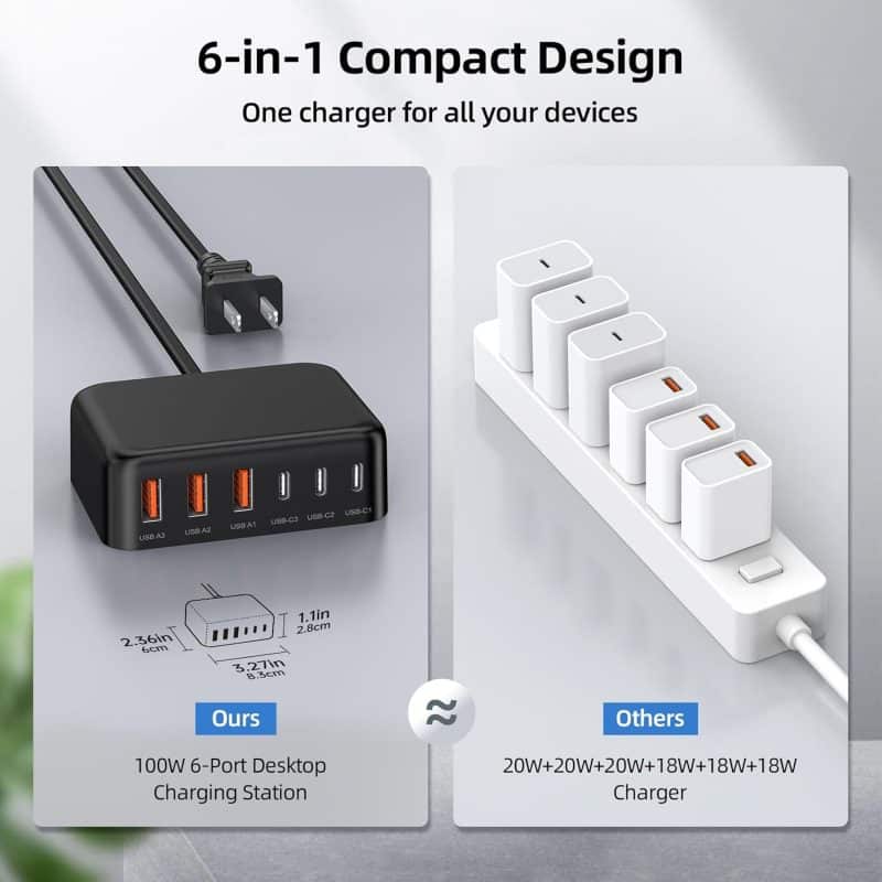BOVICAS 6-in-1 Fast USB-C Charging Station - Image 51