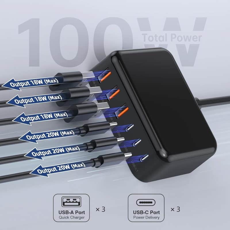 BOVICAS 6-in-1 Fast USB-C Charging Station - Image 53