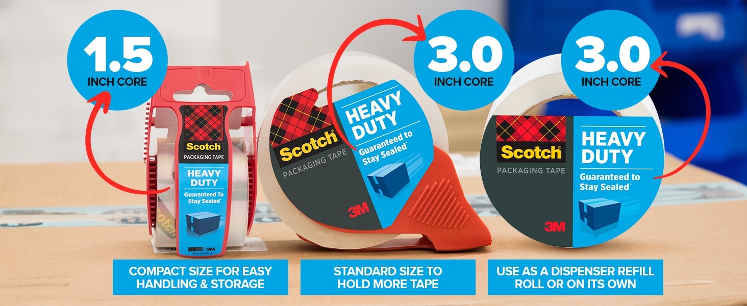 Compact size for easy handling & storage; standard size to hold more tape; use as a dispenser refill