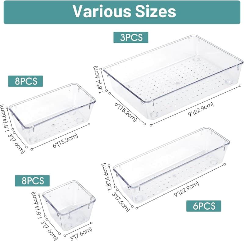 WOWBOX 25 PCS Plastic Drawer Organizer Set - Image 2