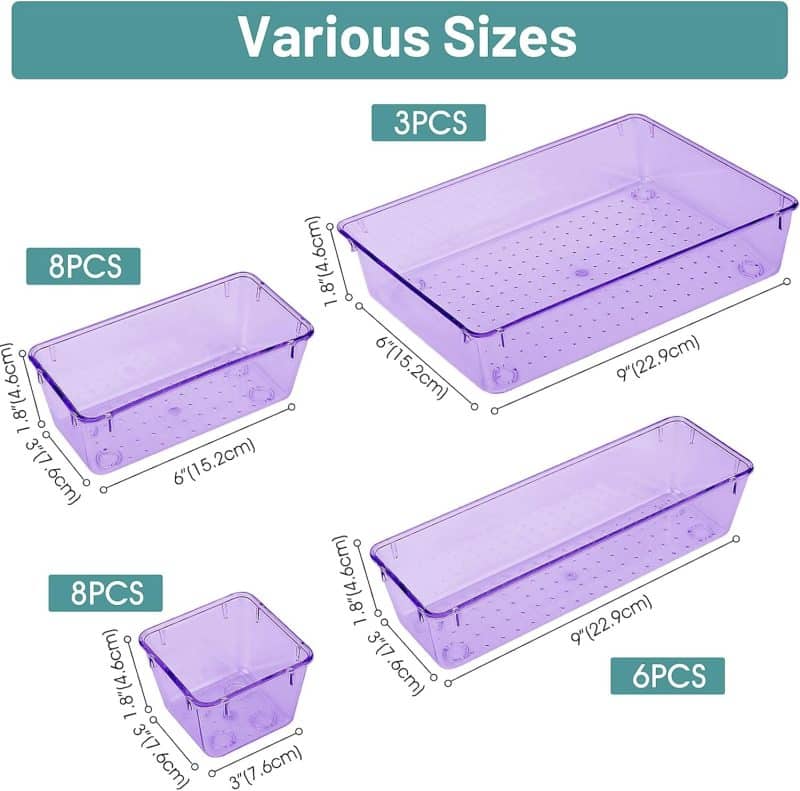 WOWBOX 25 PCS Plastic Drawer Organizer Set - Image 14