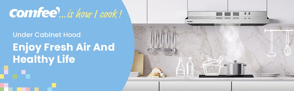 comfee under cabinet range hood CVU30W2AST